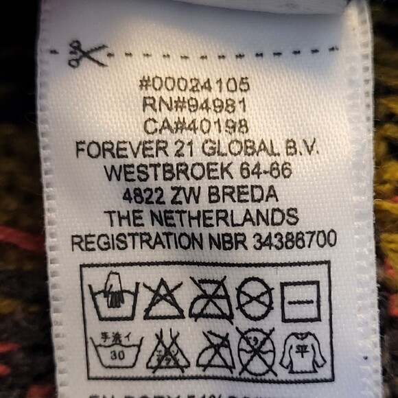 Forever 21 Poncho Cape Colorful Aztec Toggle Front Women Small Oversized - Picture 10 of 11